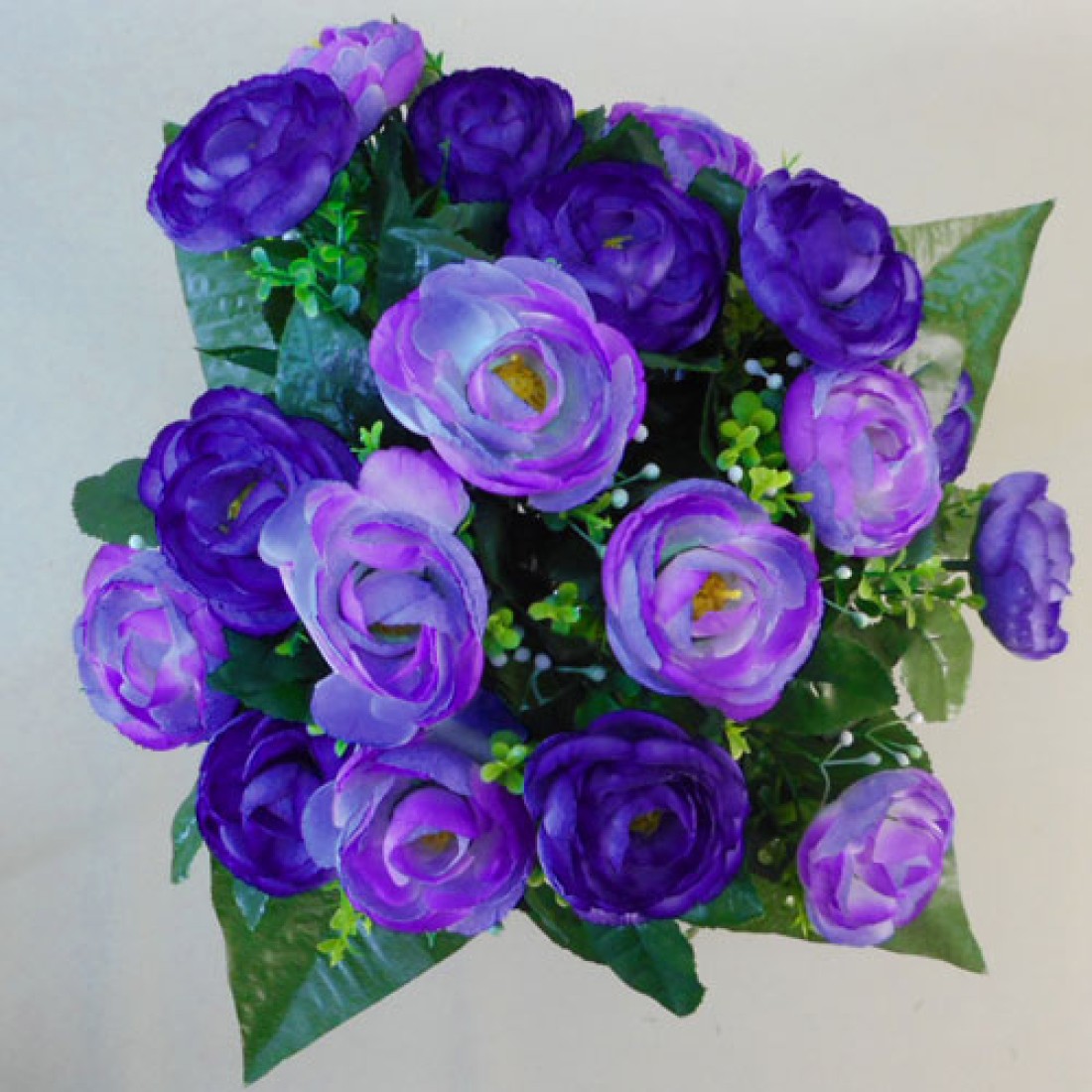 Silk Ranunculus Bouquet Blue Purple 35cm Artificial Flowers